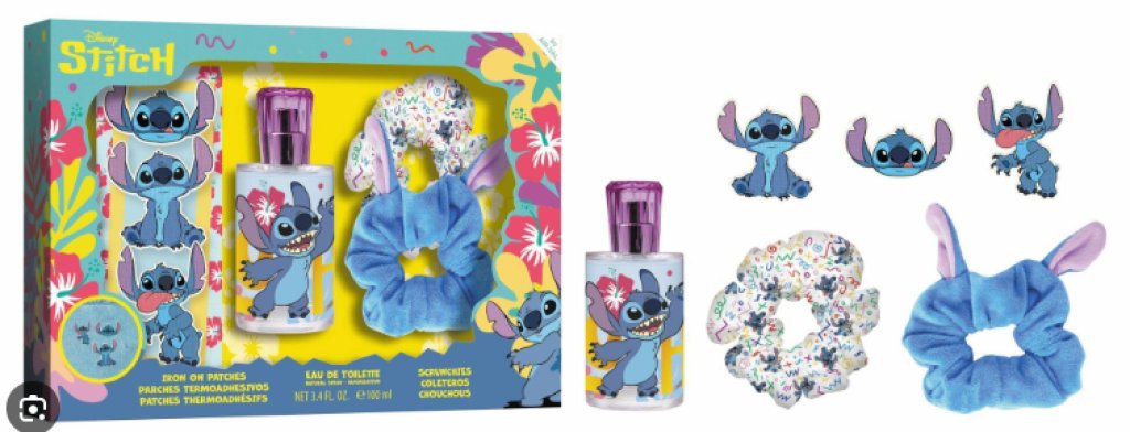 Stitch Giftset EDT 100ml + Iron on Patches + Scrunchies